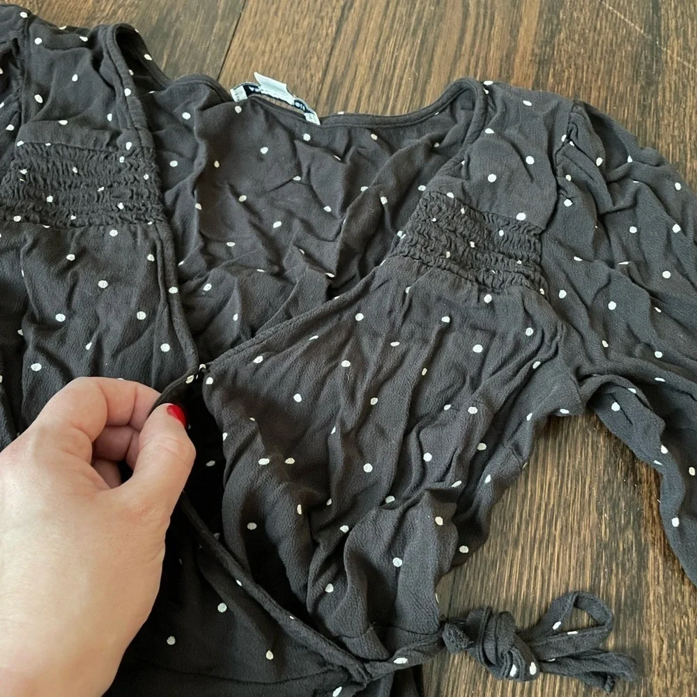 American eagle polka dot wrap dress